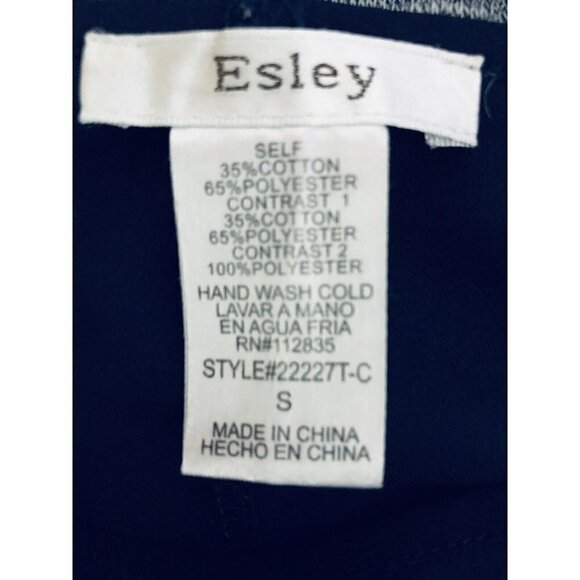 Esley Kimono Sleeve Top Womens Small Blue Mixed Material Top - Picture 4 of 4